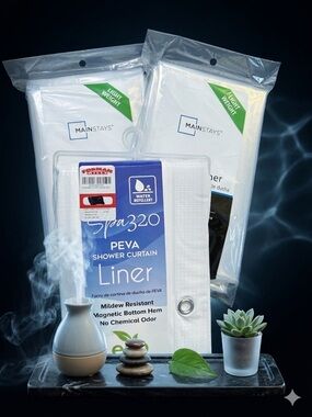 Mainstays PEVA shower curtain liners(3 pack)